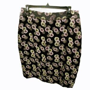 W.D.N.Y. Floral Side Zip Closure Lined Skirt Size 10